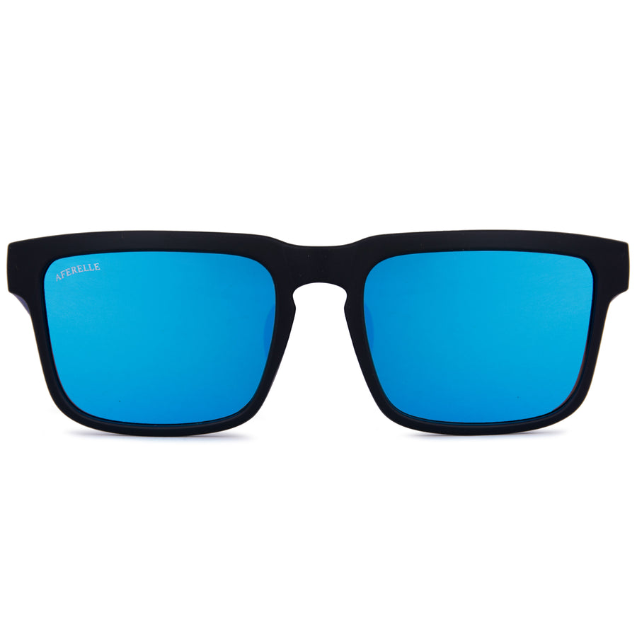 AFERELLE Retro Blue Polarized Sunglasses For Men and Women