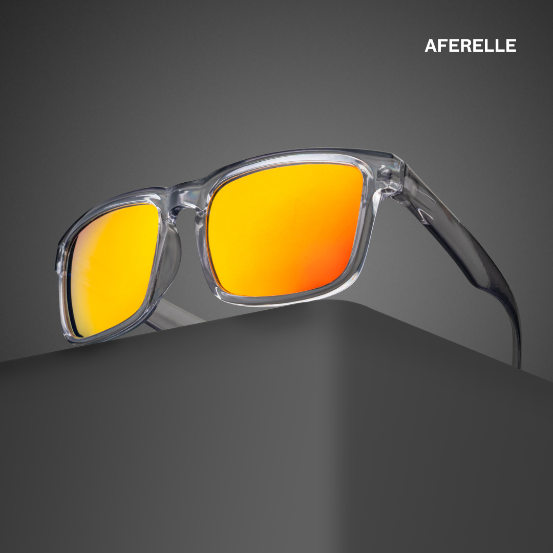 THE CHALLENGER Glossy Grey Orange UV400 Polarized Sunglasses