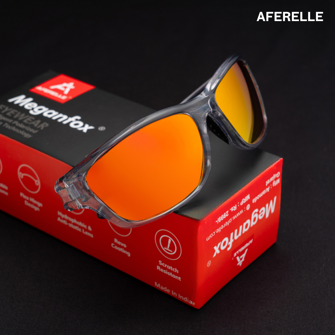 Aferelle Meganfox Wrap Around Glossy Grey Sunglasses Polarized Mirror Lens