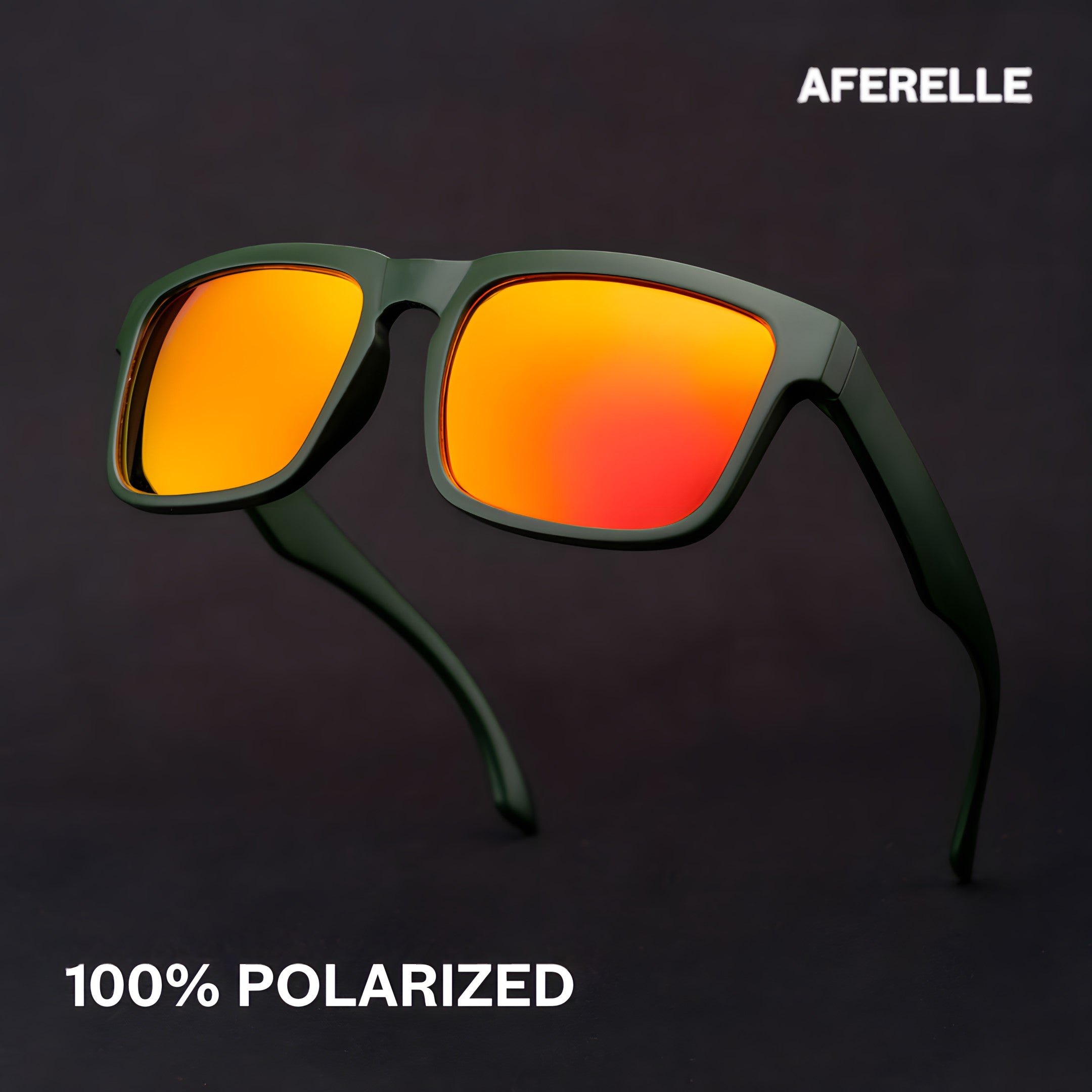 THE CHALLENGER Olive Green Orange UV400 Polarized Sunglasses