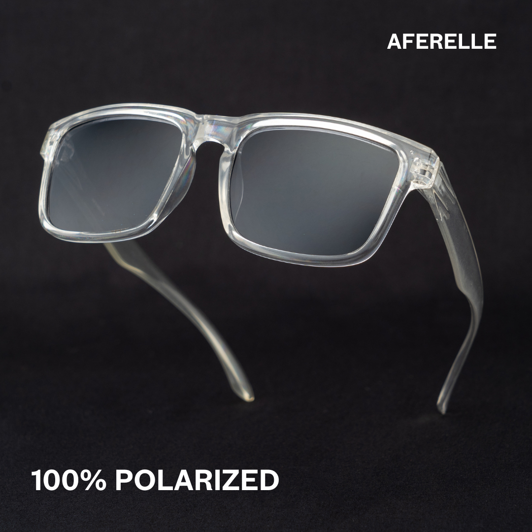 THE CHALLENGER Glossy Clear Black UV400 Polarized Sunglasses