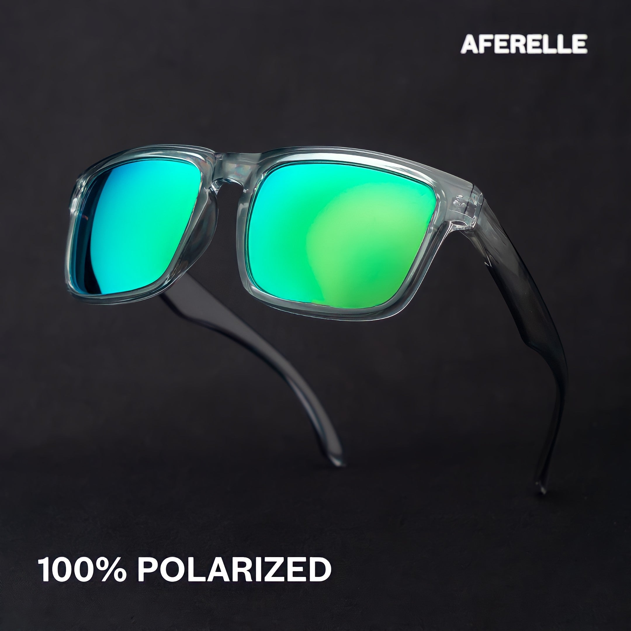 THE CHALLENGER Glossy Grey Green UV400 Polarized Sunglasses