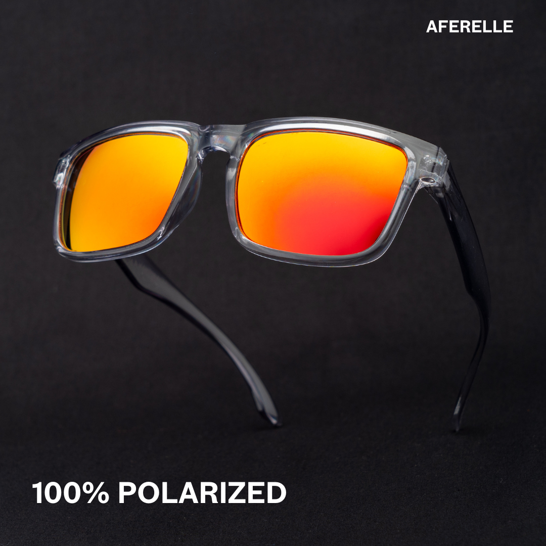 THE CHALLENGER Glossy Grey Orange UV400 Polarized Sunglasses