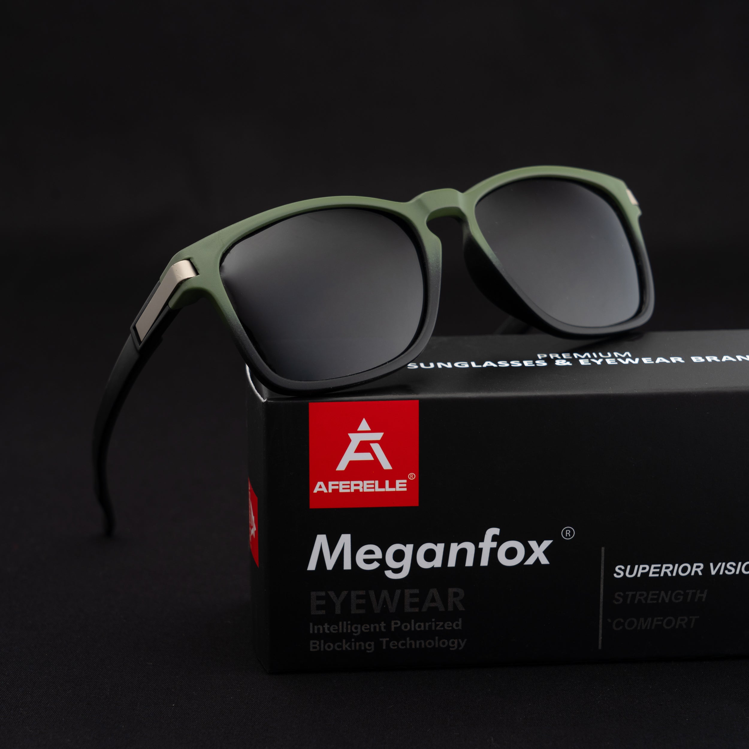 AFERELLE Unisex Matt Army Green TAC 100 % Polarized Retro Style TR 90 Sunglasses