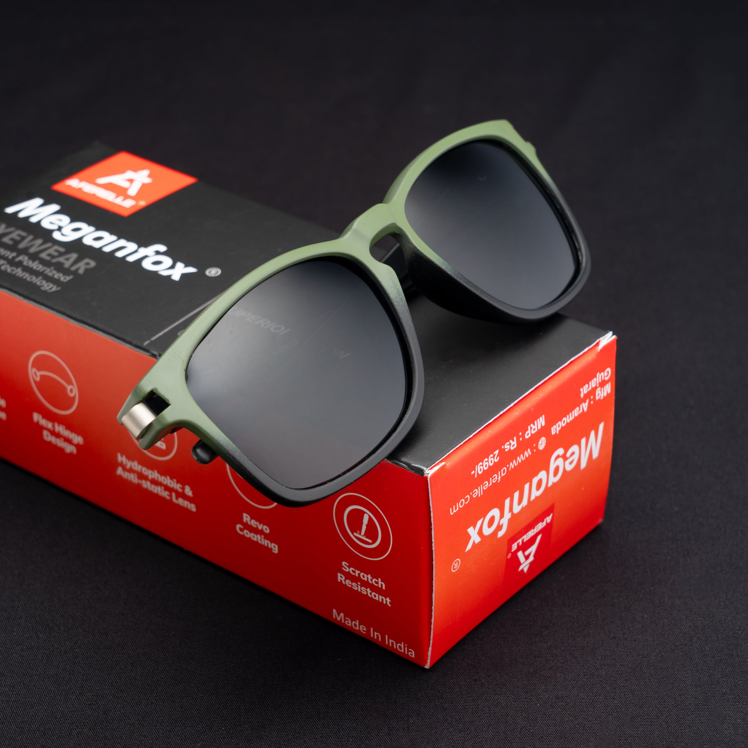 AFERELLE Unisex Matt Army Green TAC 100 % Polarized Retro Style TR 90 Sunglasses