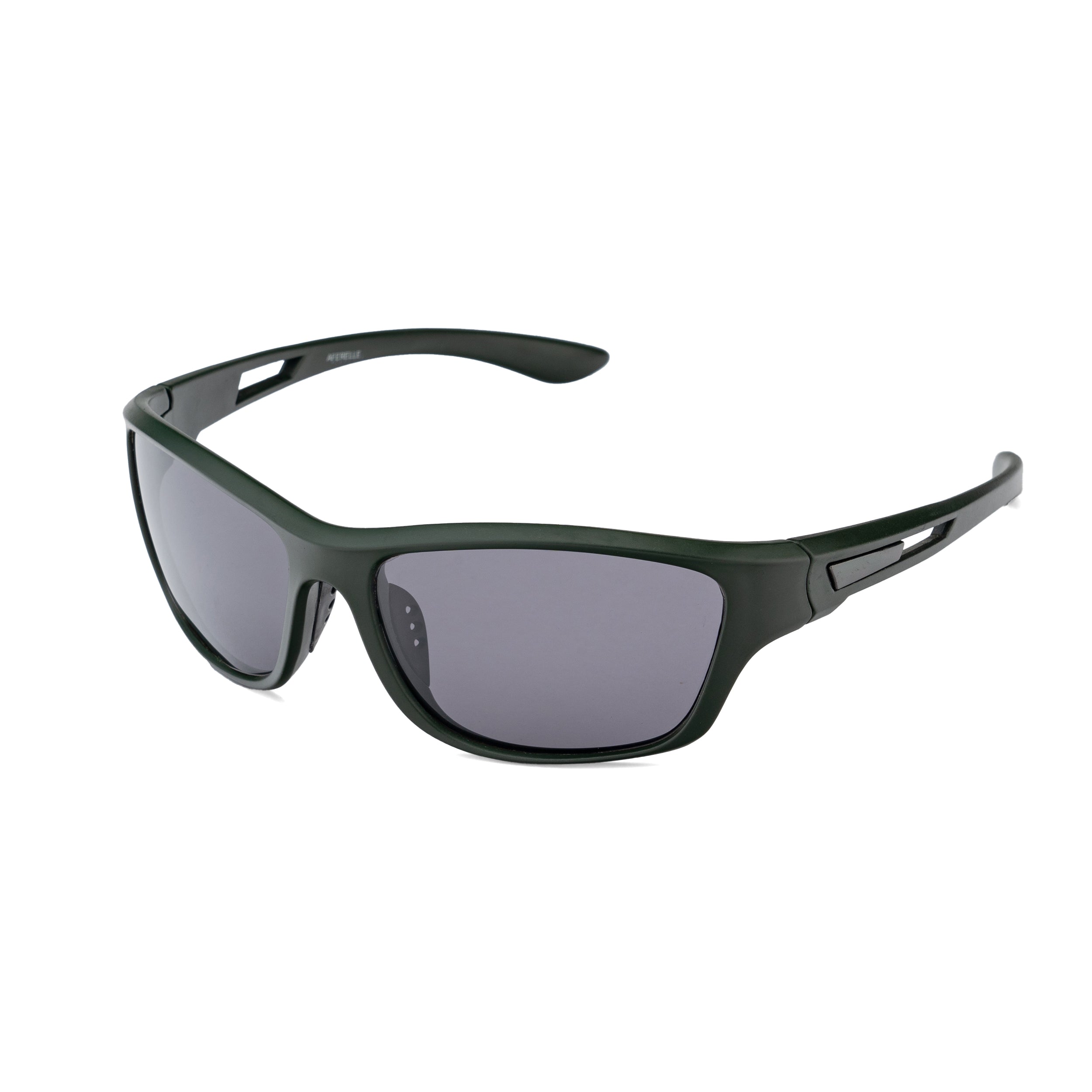 AFERELLE Wrap Around Bike Car Riding Polarized Sunglasses TAC 100 % UV Protection | Matt Olive Green | Medium