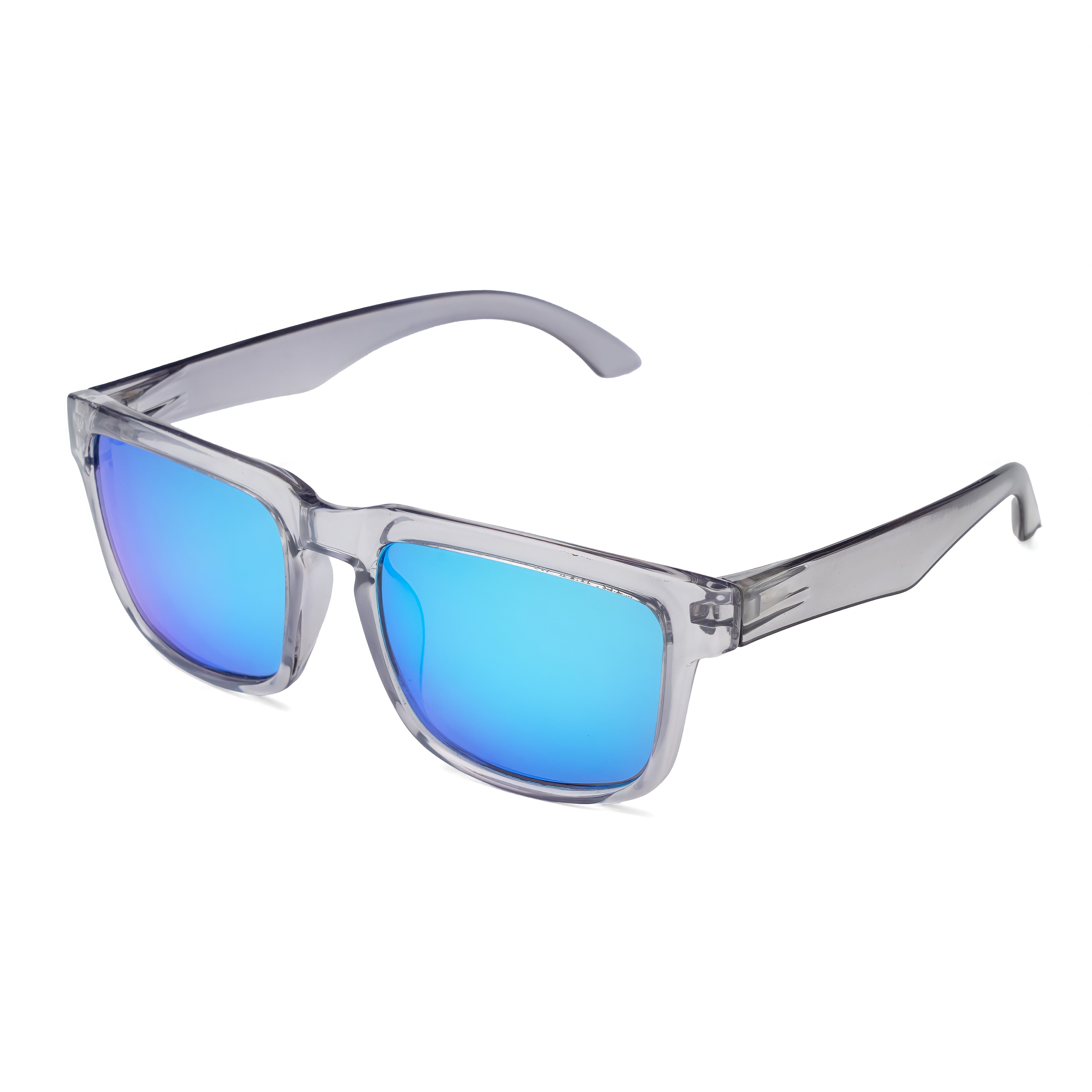 THE CHALLENGER Glossy Grey Blue UV400 Polarized Sunglasses