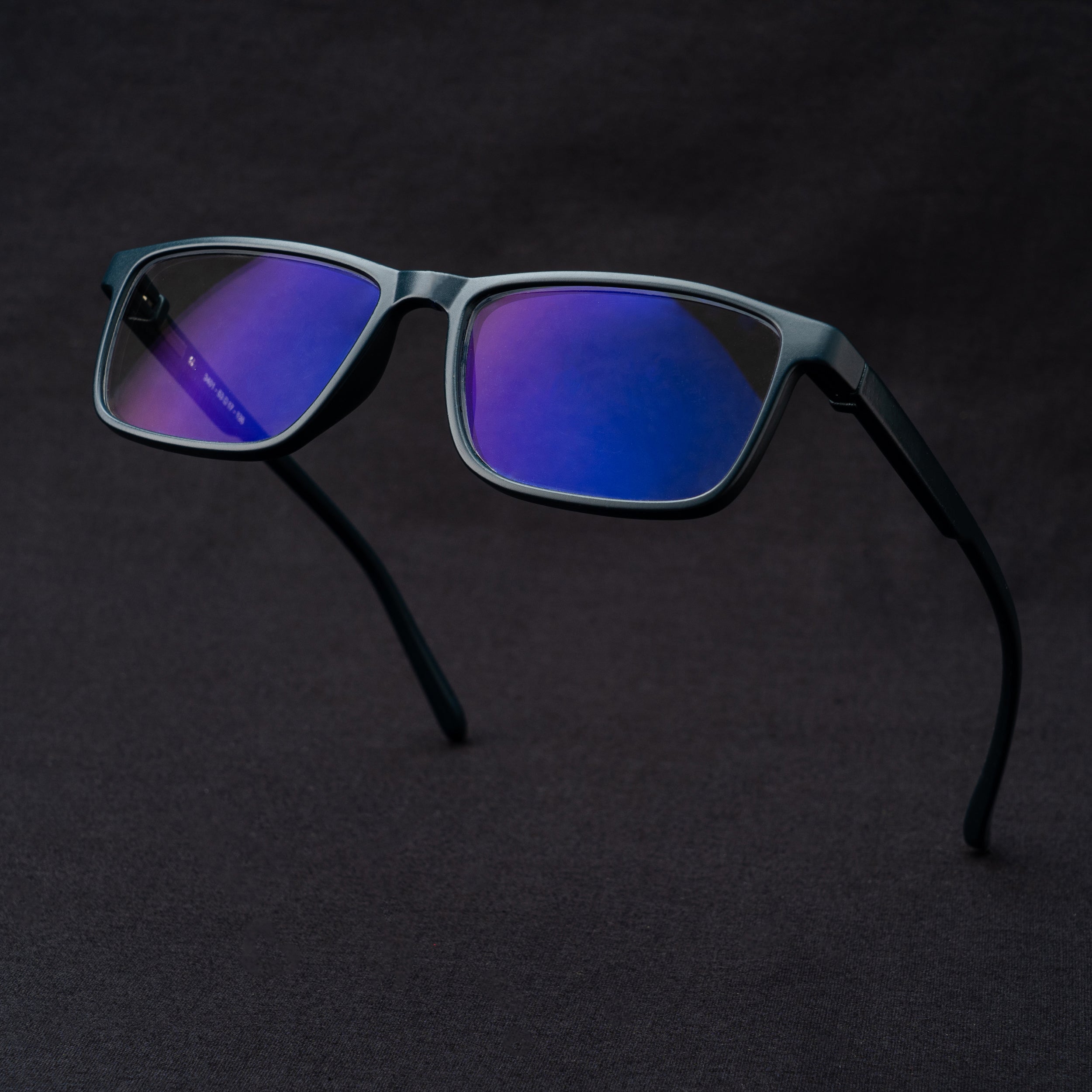 blue squre frame screen glass