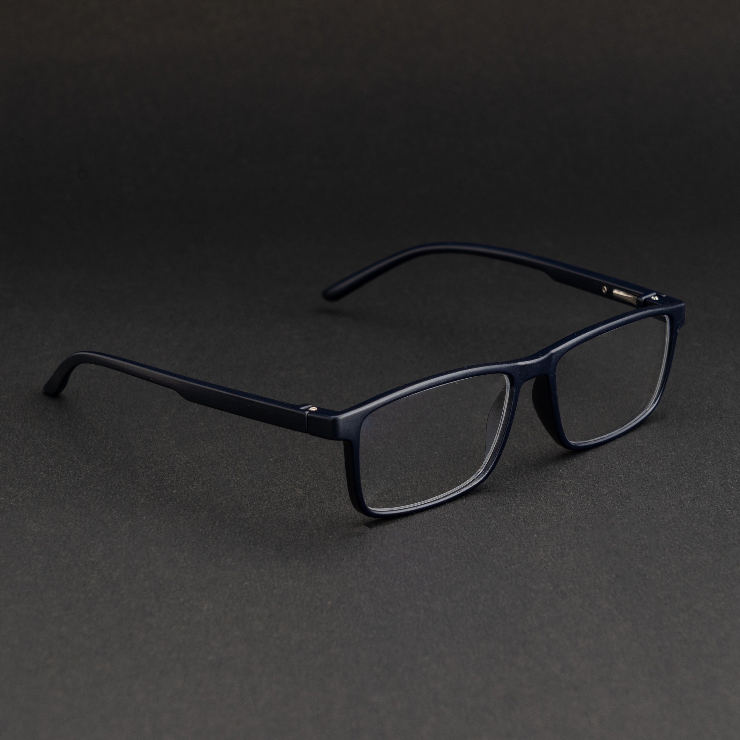 blue frame square screen glass