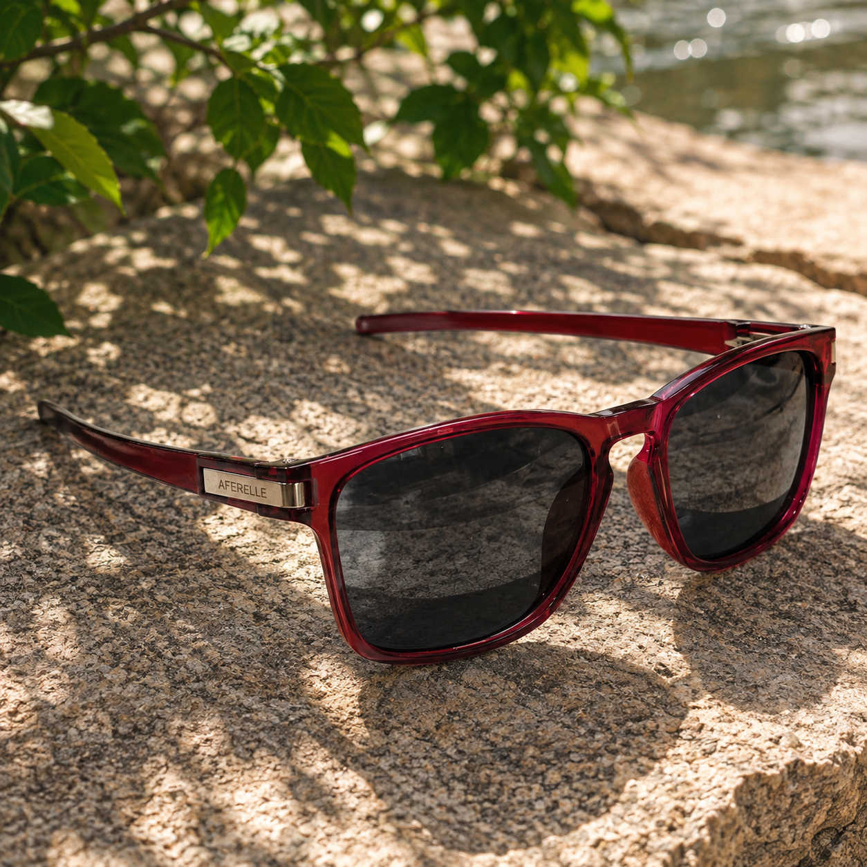 THE PRODUCER Glossy Maroon Unisex UV400 Sunglasses