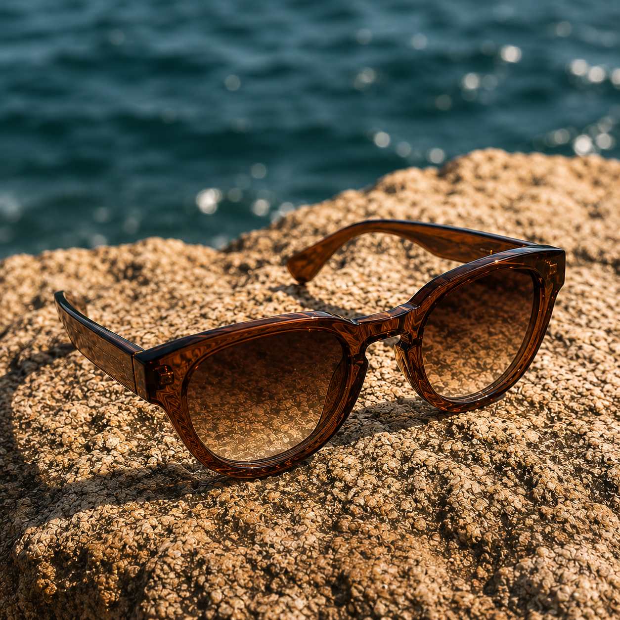 THE GALAXY Unisex UV400 Glossy Dark Brown HD Sunglasses