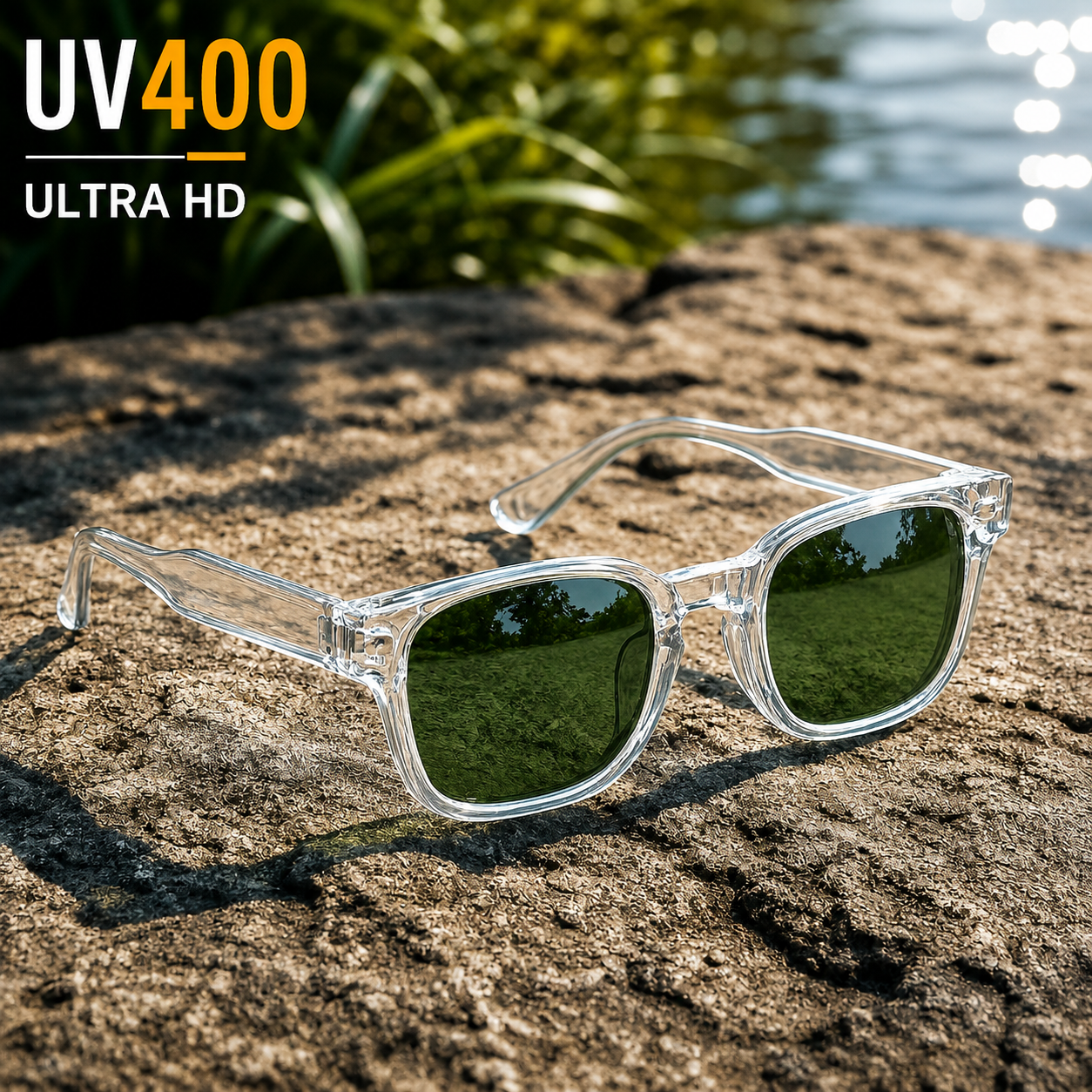 THE Drift Unisex Glossy Clear UV400 HD Sunglasses