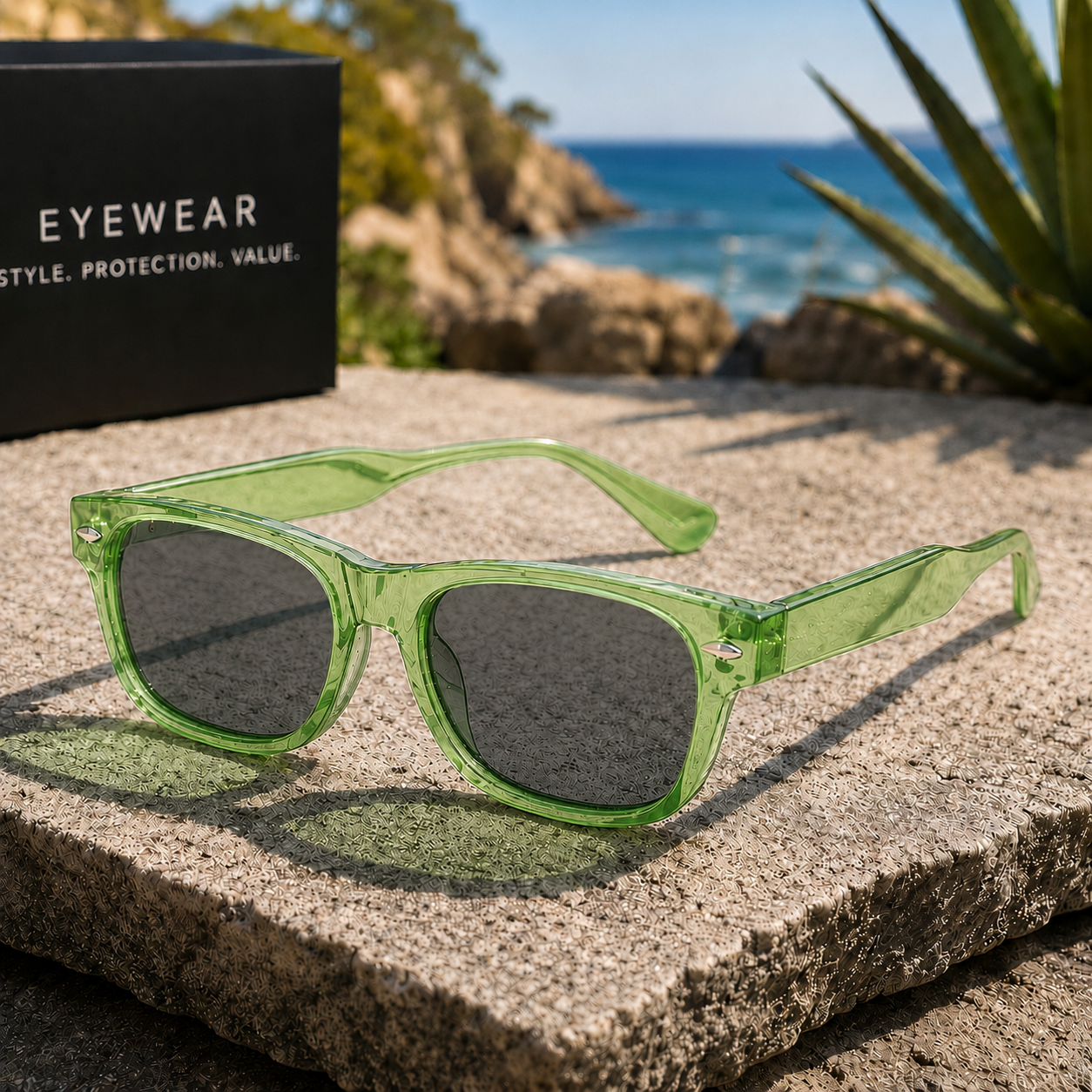 THE Atlas UV400 HD Glossy Light Green Sunglasses