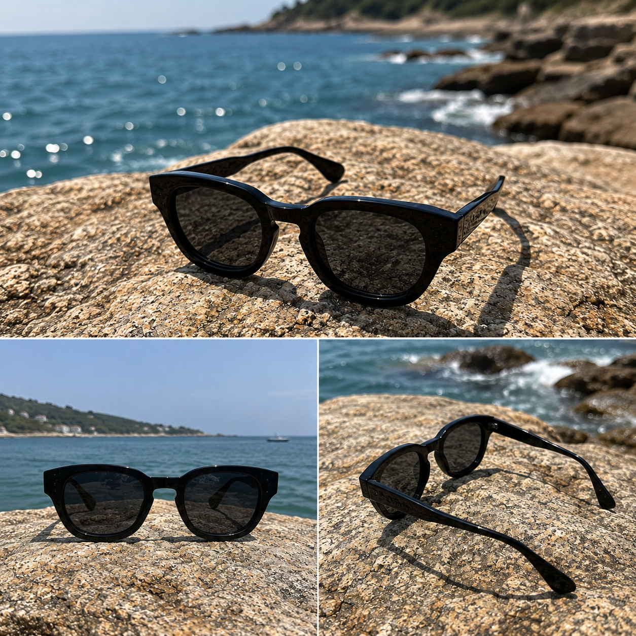 THE GALAXY Unisex UV400 Glossy Black HD Sunglasses