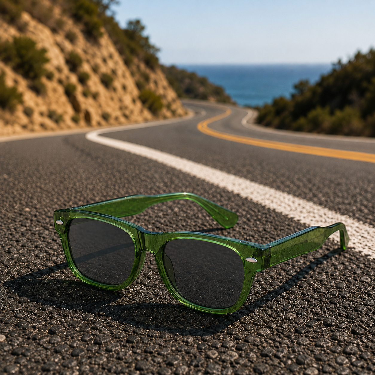 THE Atlas UV400 HD Glossy Dark Glossy Green Sunglasses