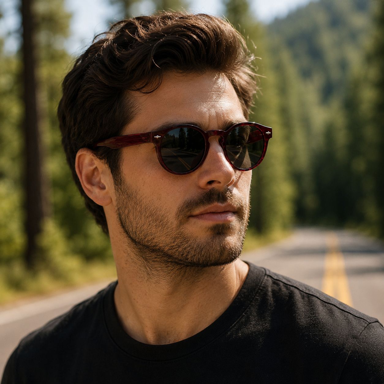 THE Orbit Unisex UV400 HD Glossy Maroon Sunglasses