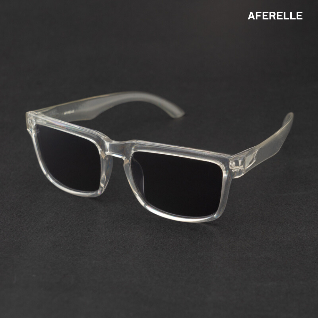 THE CHALLENGER Glossy Clear Black UV400 Polarized Sunglasses