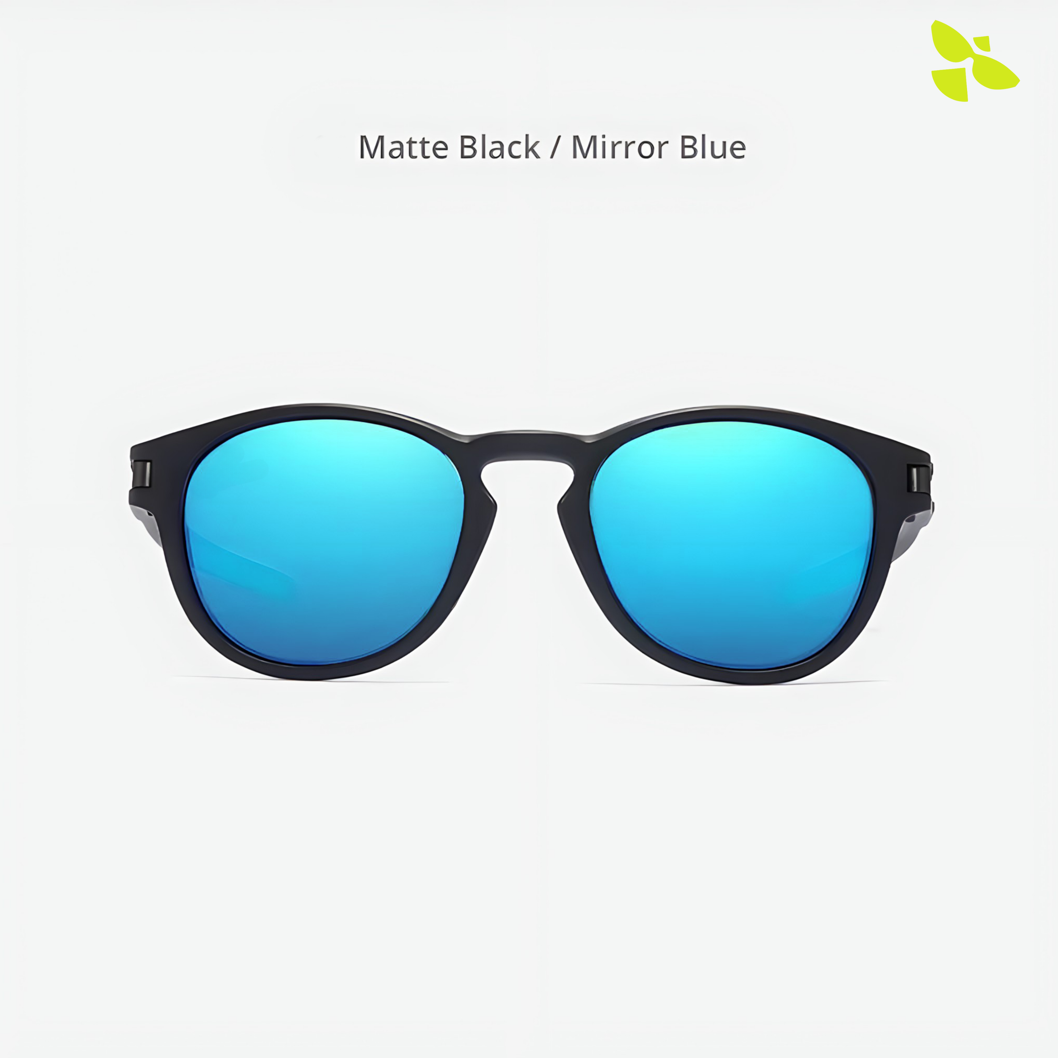 THE BOSS | Round Black Mirror Blue Polarized For Men and Women