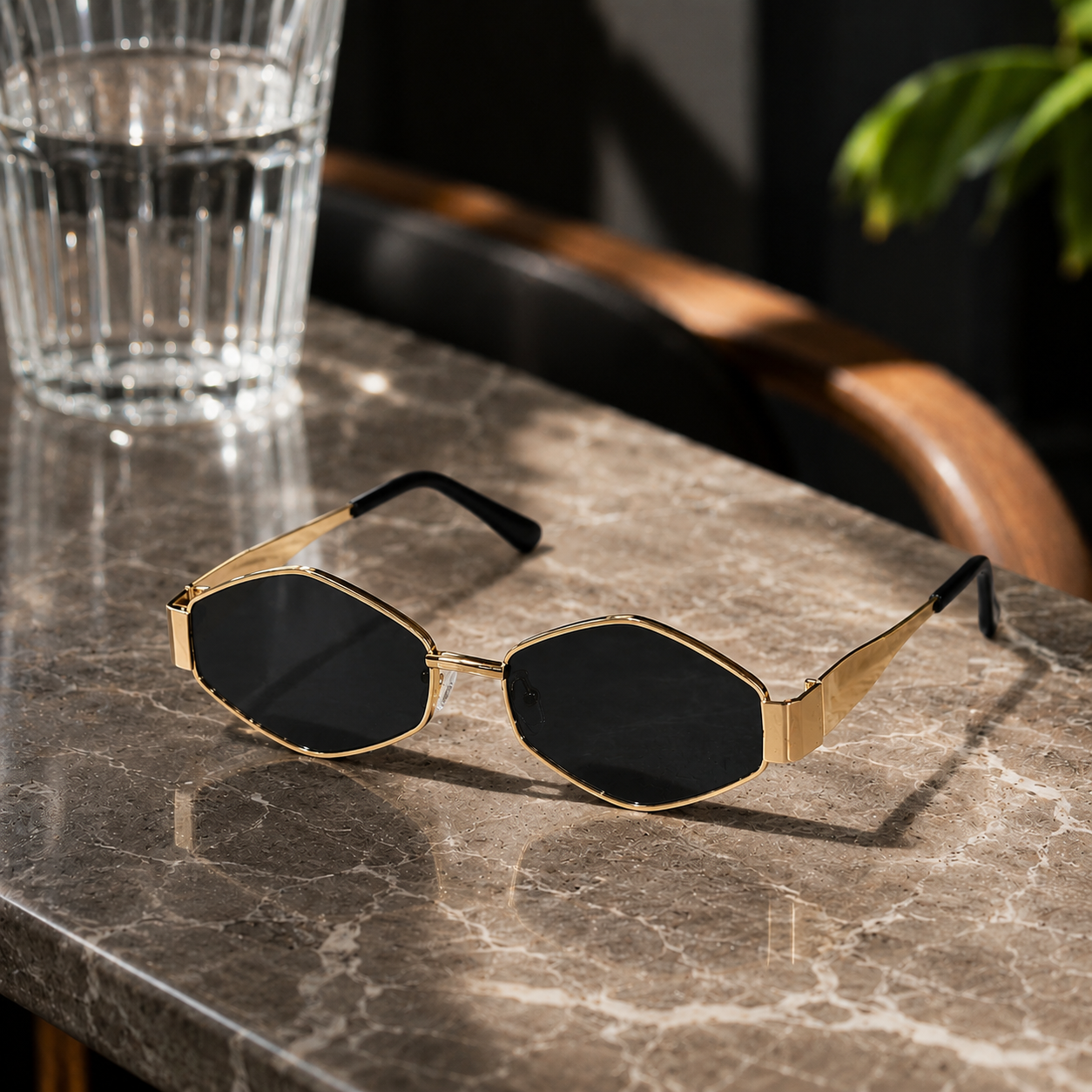 THE EMILY Diamond Gold Sunglasses