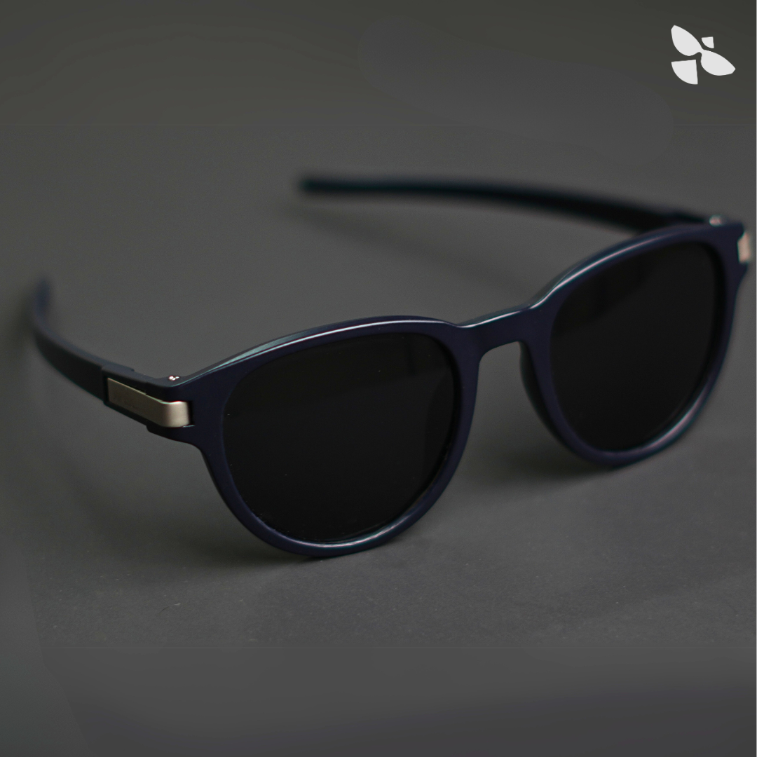 THE BOSS Navy Blue and Black Lens UV400 Polarized Sunglasses