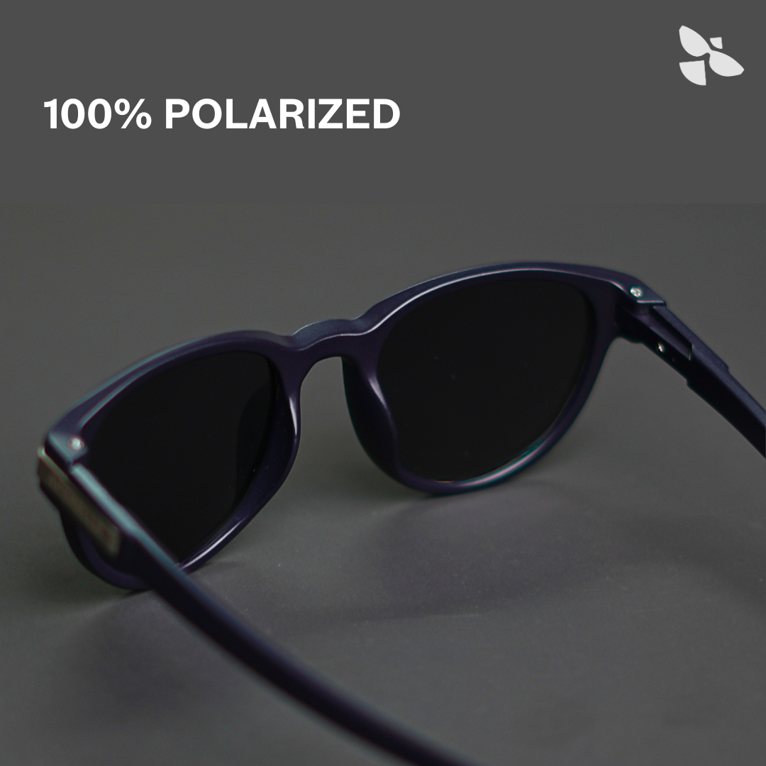 THE BOSS Navy Blue and Black Lens UV400 Polarized Sunglasses