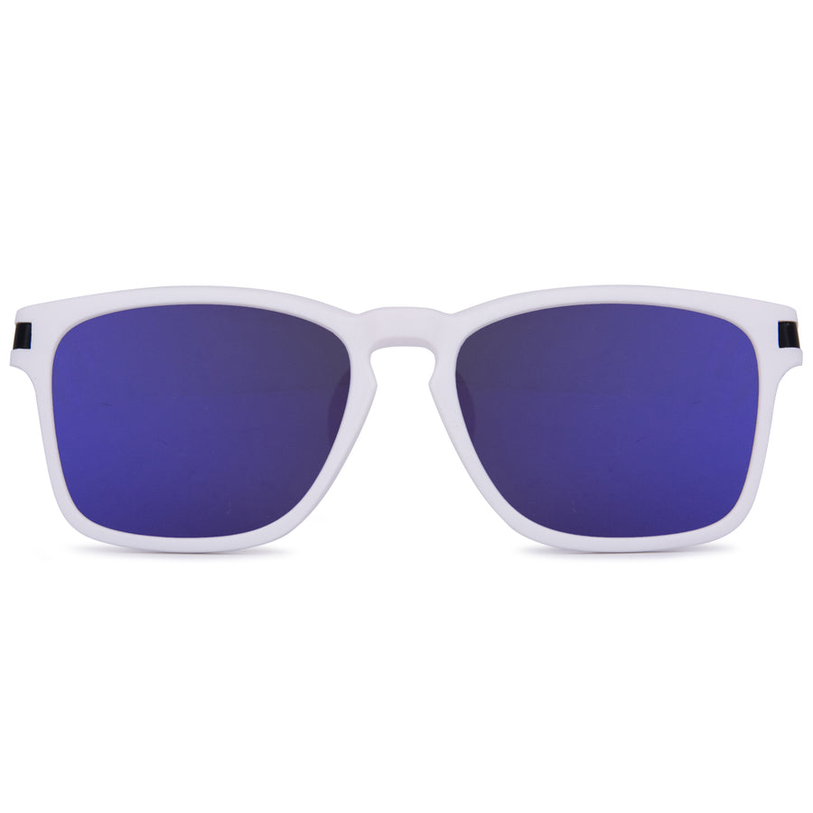 AFERELLE Mirror Navy Polarized  Sunglasses  For Men and Women White
