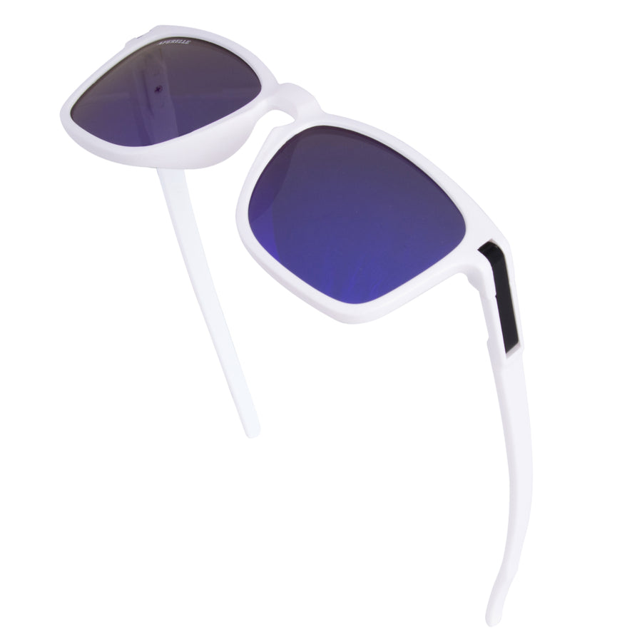 AFERELLE Mirror Navy Polarized  Sunglasses  For Men and Women White