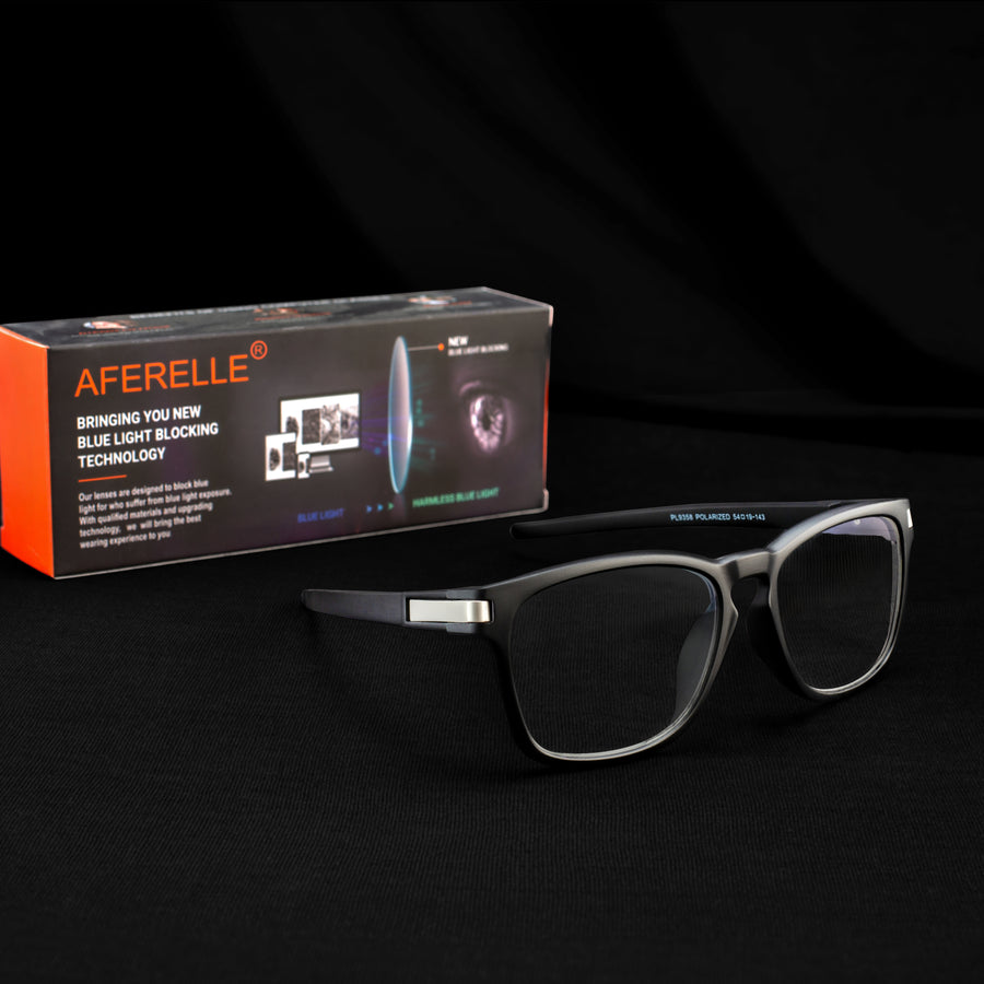 Aferelle ® Unisex Blue Ray Cut Lens |Zero Power | UV420 with Anti-reflection | CR Lens TR90 Frame| Square | Medium