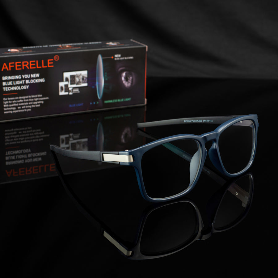 AFERELLE® Unisex Blue Ray Cut Lens |Zero Power | UV420 with Anti-reflection | CR Lens TR90 Frame| Square | Medium