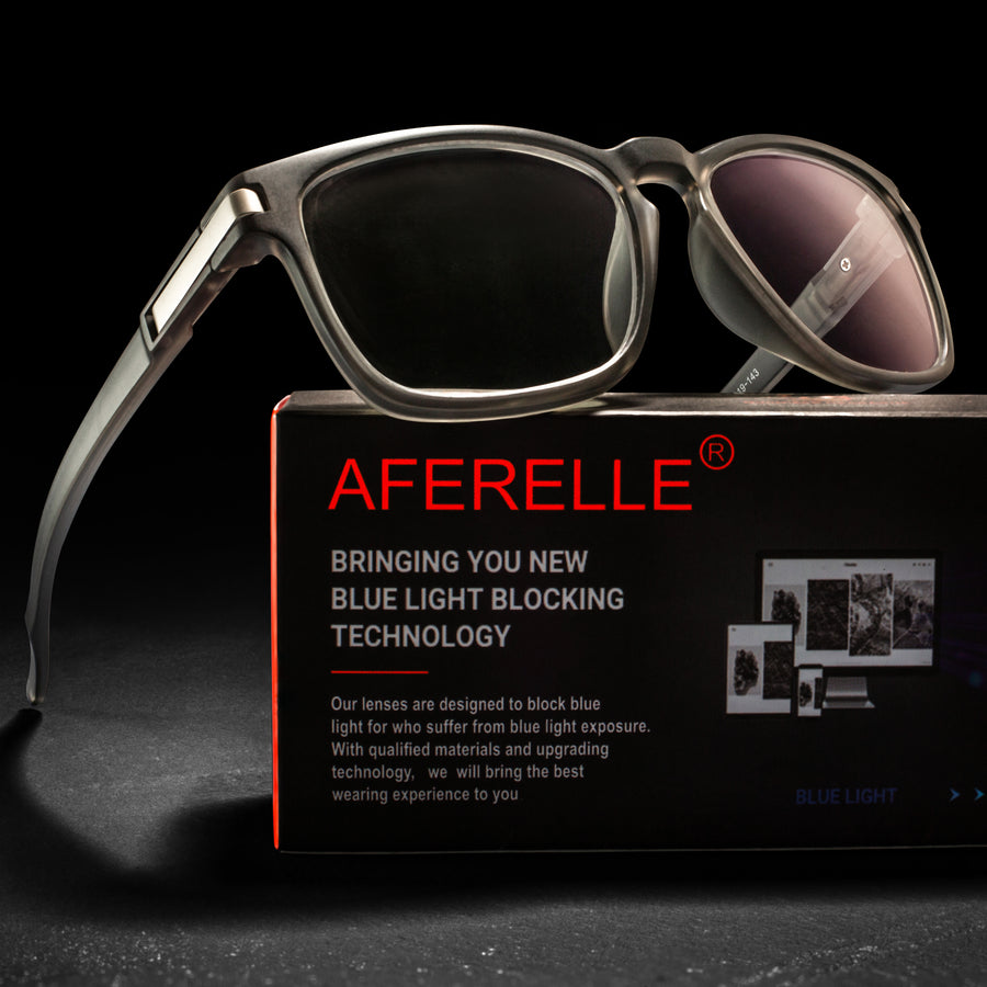 Aferelle ® Unisex Blue Ray Cut Lens |Zero Power | UV420 with Anti-reflection | CR Lens TR90 Frame| Square | Medium