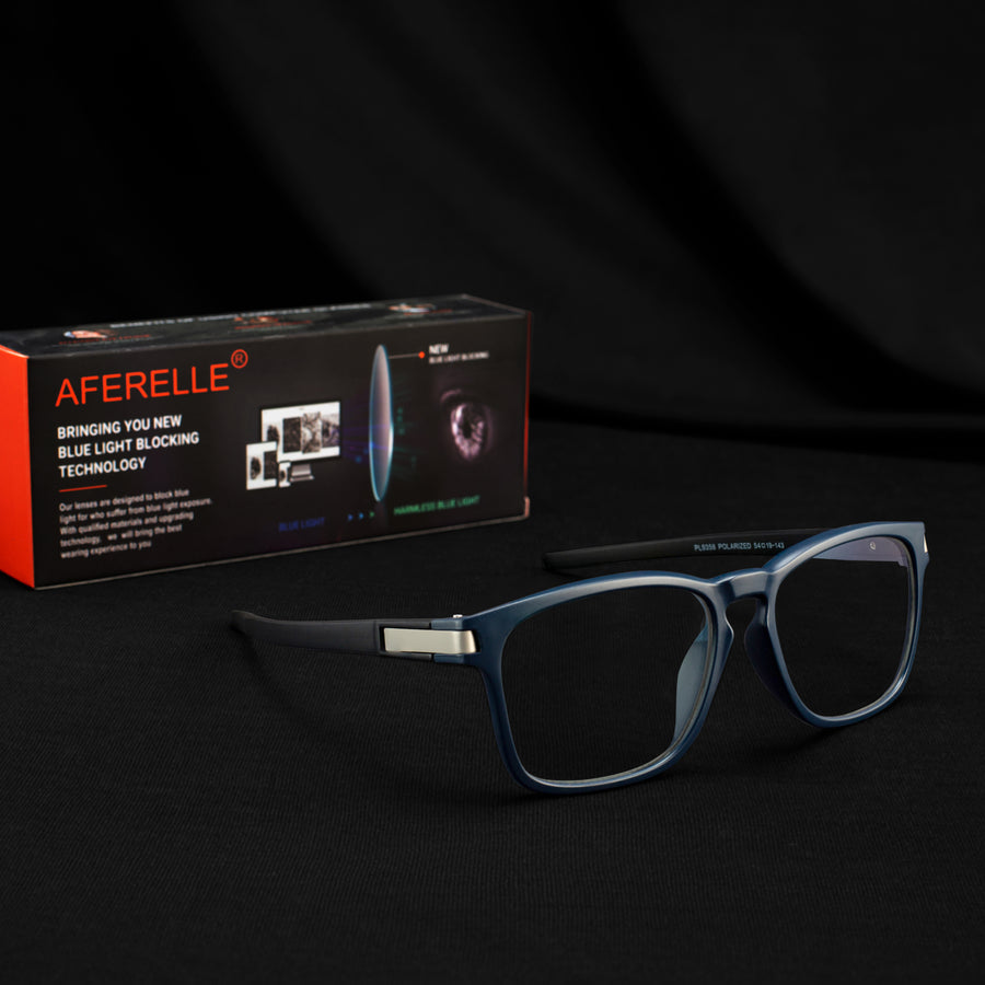 AFERELLE® Unisex Blue Ray Cut Lens |Zero Power | UV420 with Anti-reflection | CR Lens TR90 Frame| Square | Medium