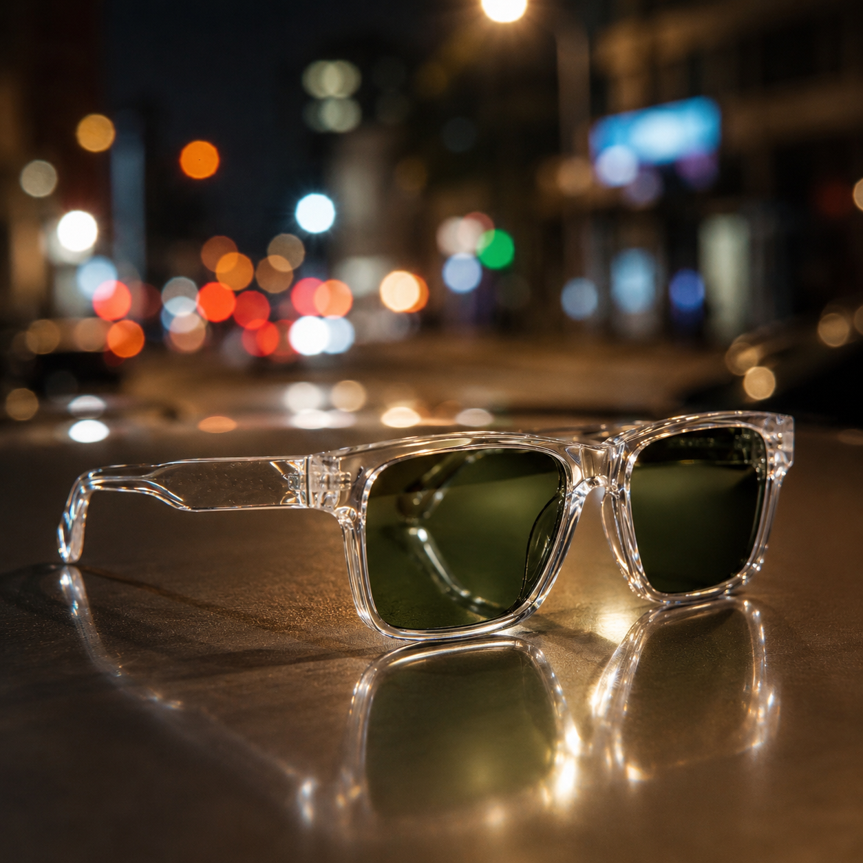 THE ECLIPSE Unisex UV400 HD Glossy Clear Sunglasses