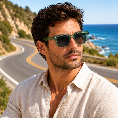 THE Atlas UV400 HD Glossy Dark Glossy Green Sunglasses