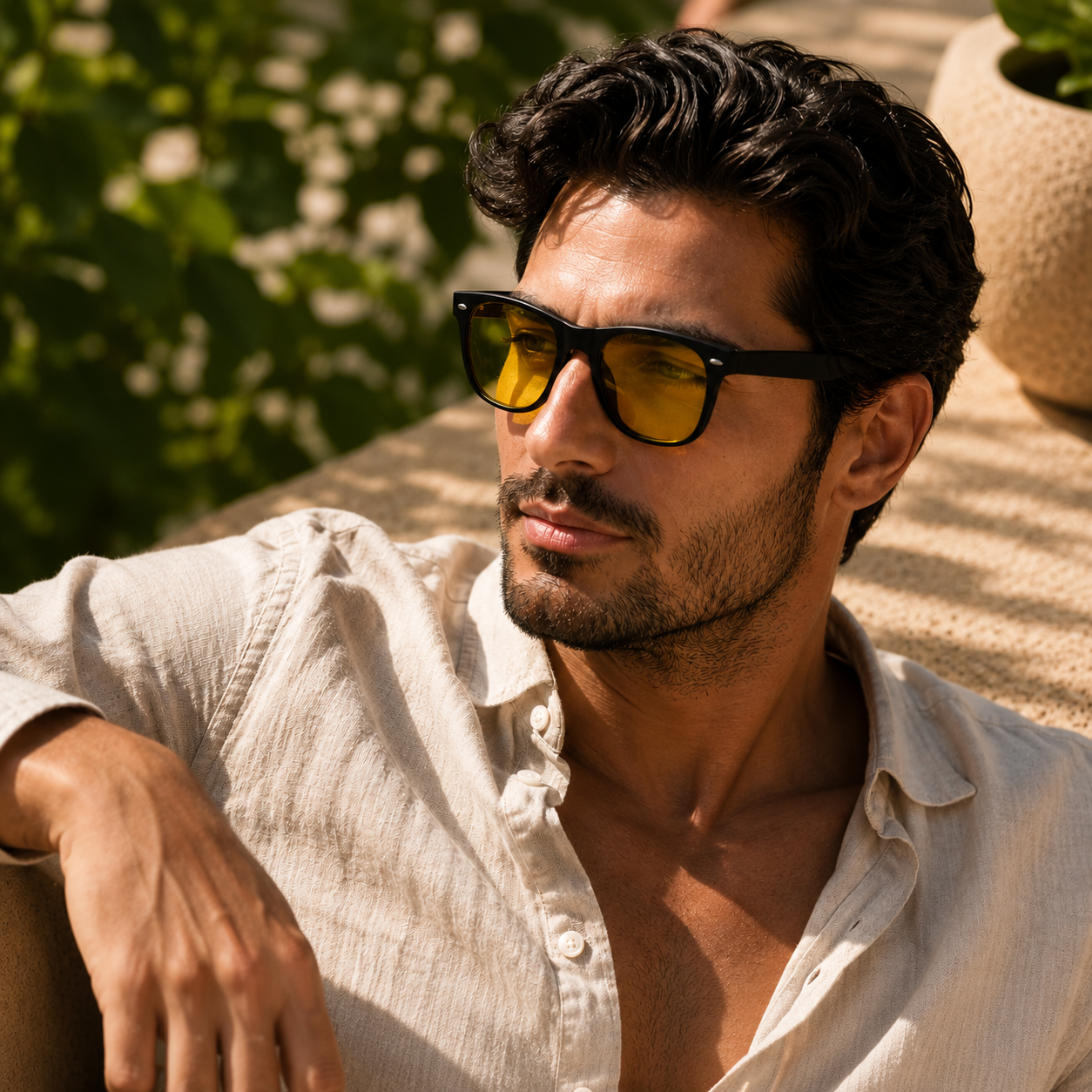 THE Dictator Unisex Yellow Lens Matt Black  Night Driving UV400 Sunglasses