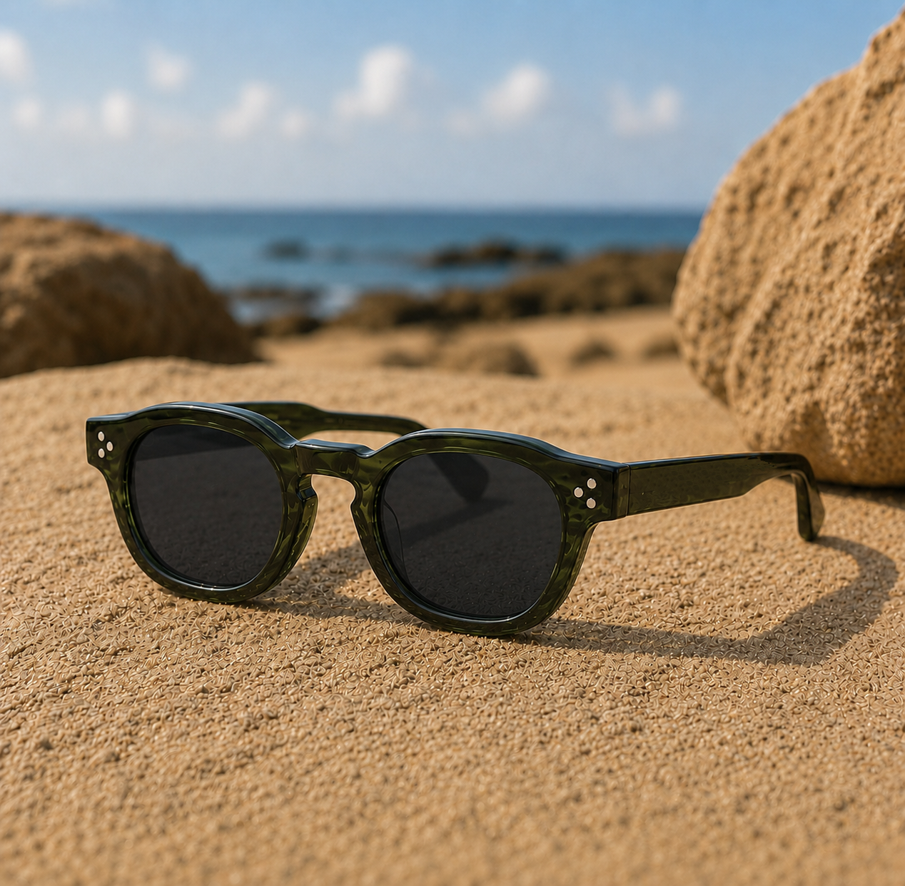 THE PHANTOM G2 Unisex Glossy Pearl Green UV400 HD Sunglasses