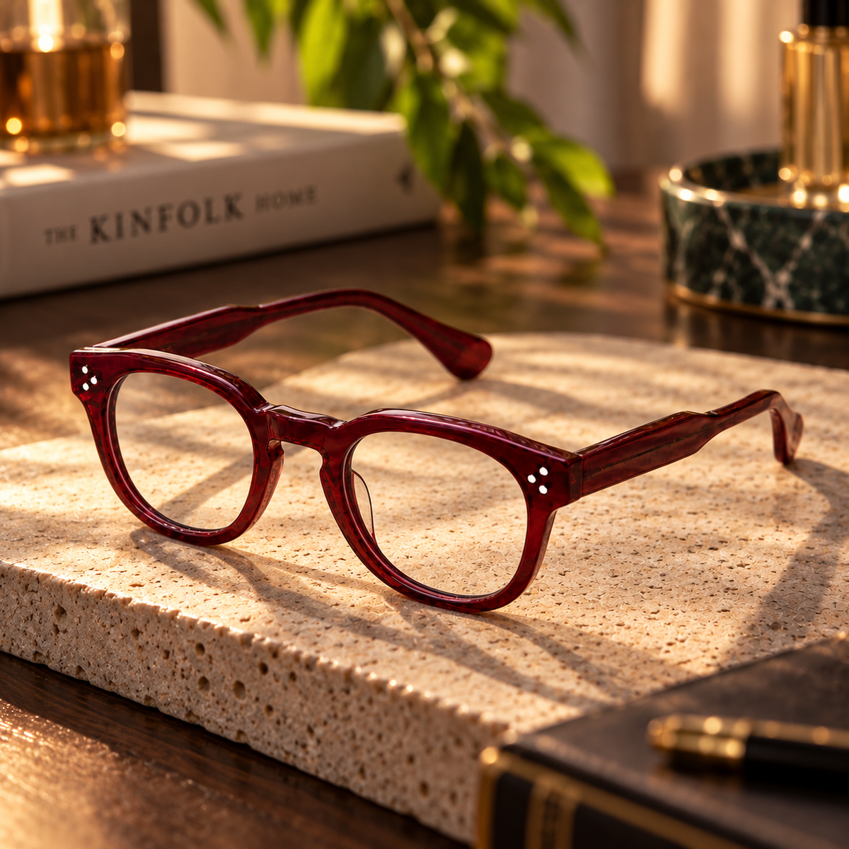 THE PHANTOM F1 Glossy Maroon Eyeglasses Frame  with Demo Lens