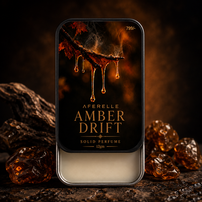 AFERELLE Amber Drift Pocket Solid Perfume | Alcohol-Free Fragrance | 12g