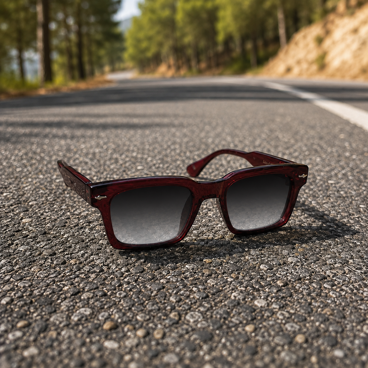THE GHOST Unisex UV400 Glossy Maroon HD Sunglasses