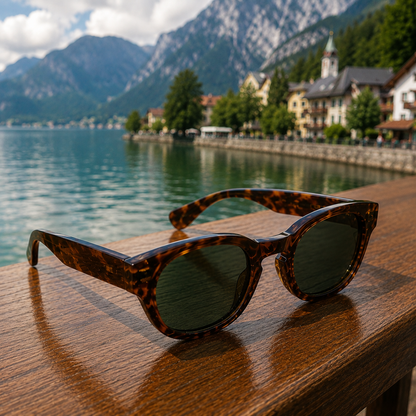 THE GALAXY Unisex UV400 Glossy Dark Leopard Brown HD Sunglasses