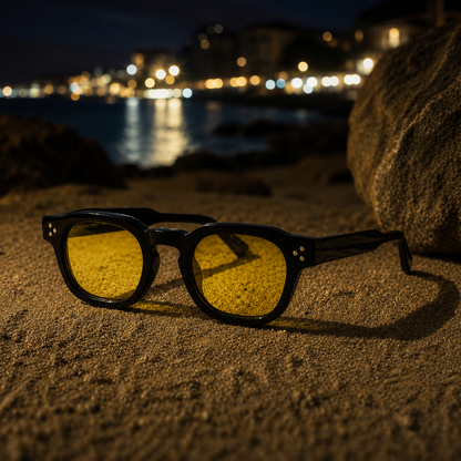 THE PHANTOM Glossy Black Night Drive UV400 HD Glossy Dark Green Sunglasses