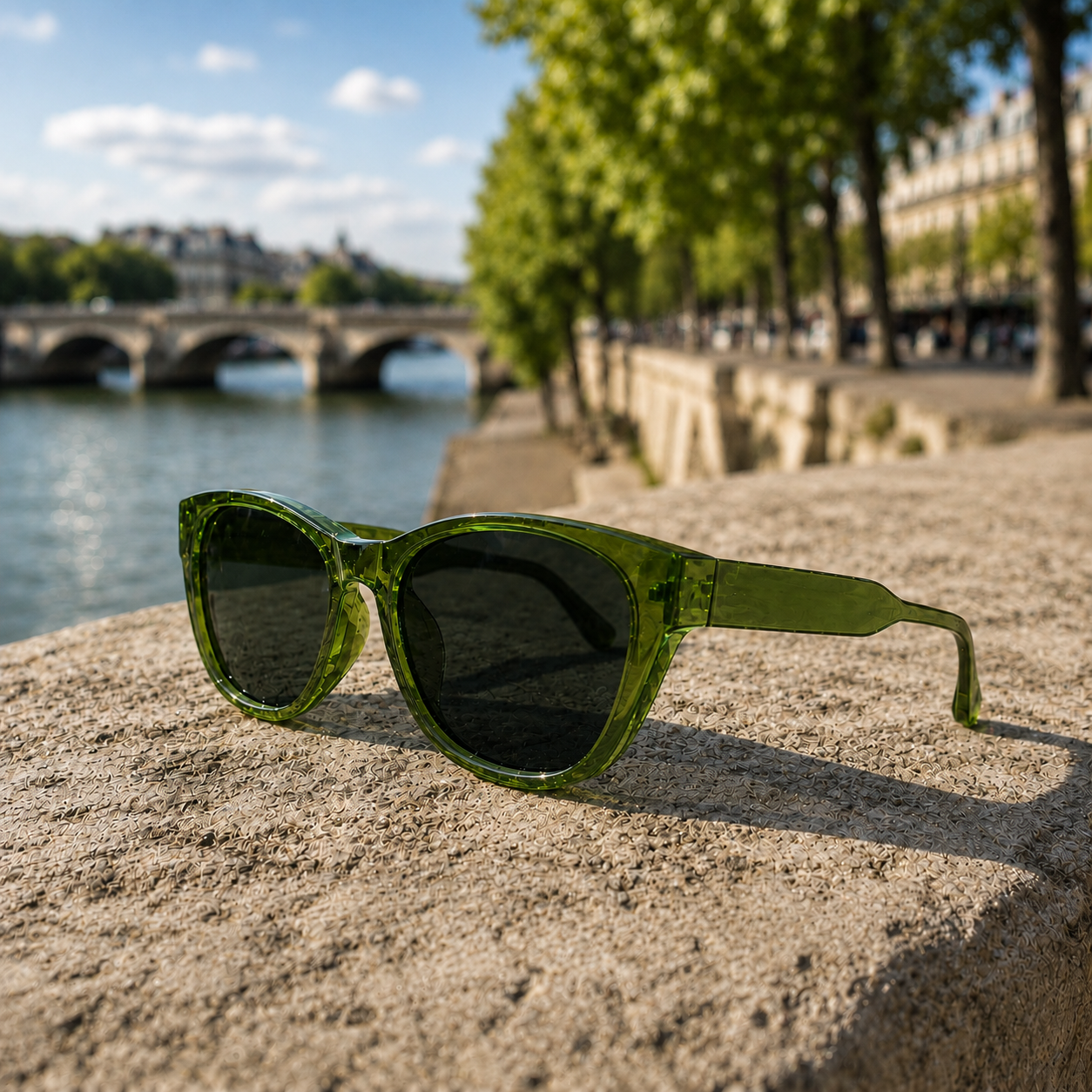 THE ELARA  Unisex UV400 HD Glossy Dark Green Sunglasses