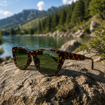 THE ELARA  Unisex UV400 HD Leopard Brown  Sunglasses