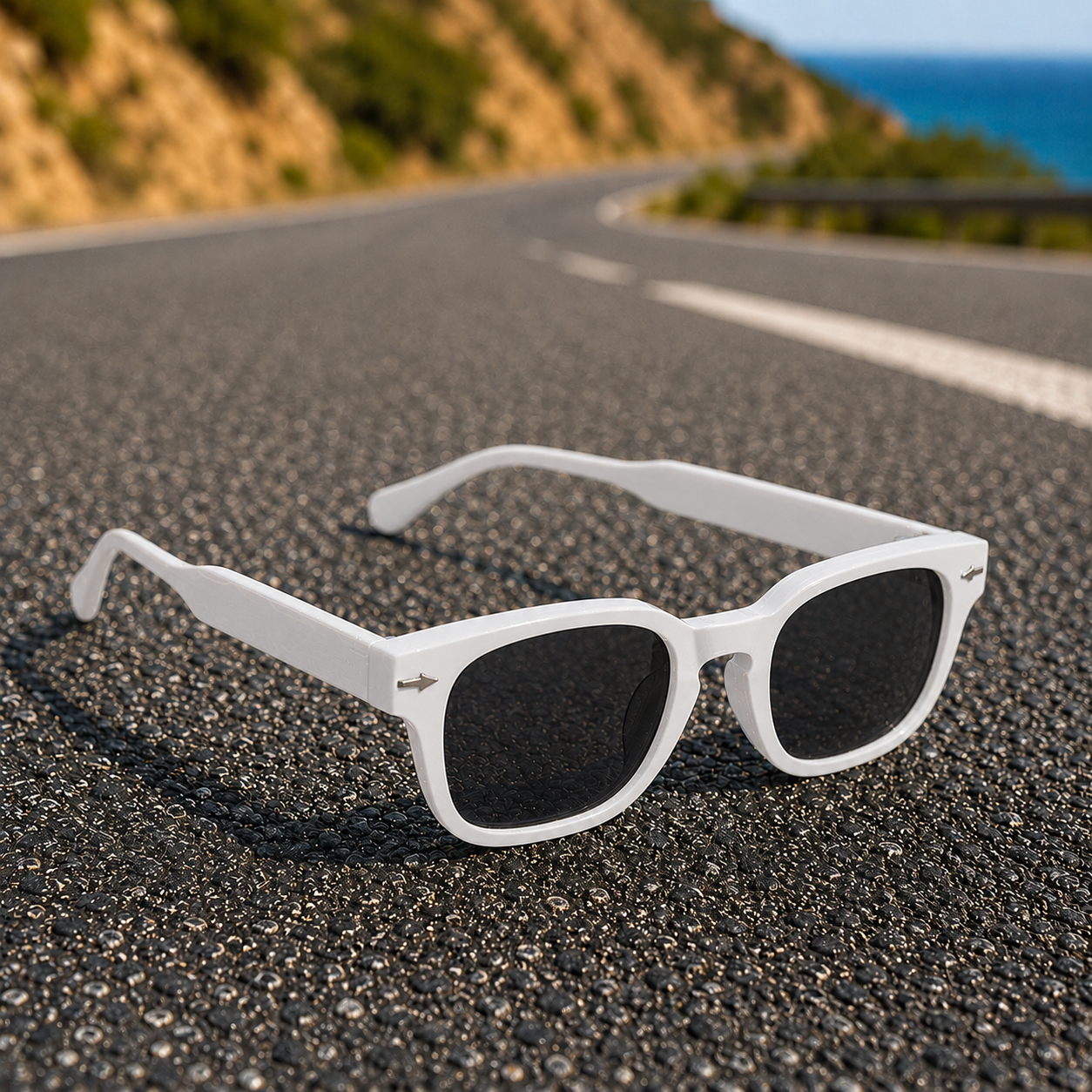 THE Drift Unisex UV400 HD Glossy White Sunglasses