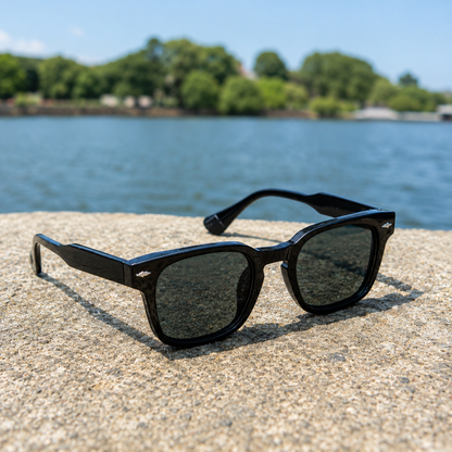 THE Drift  Unisex UV400 HD Glossy Black  Sunglasses with Black  Lens