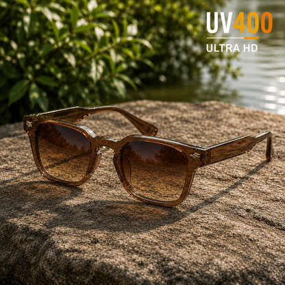 THE Drift  Unisex UV400 HD Glossy Brown  Sunglasses