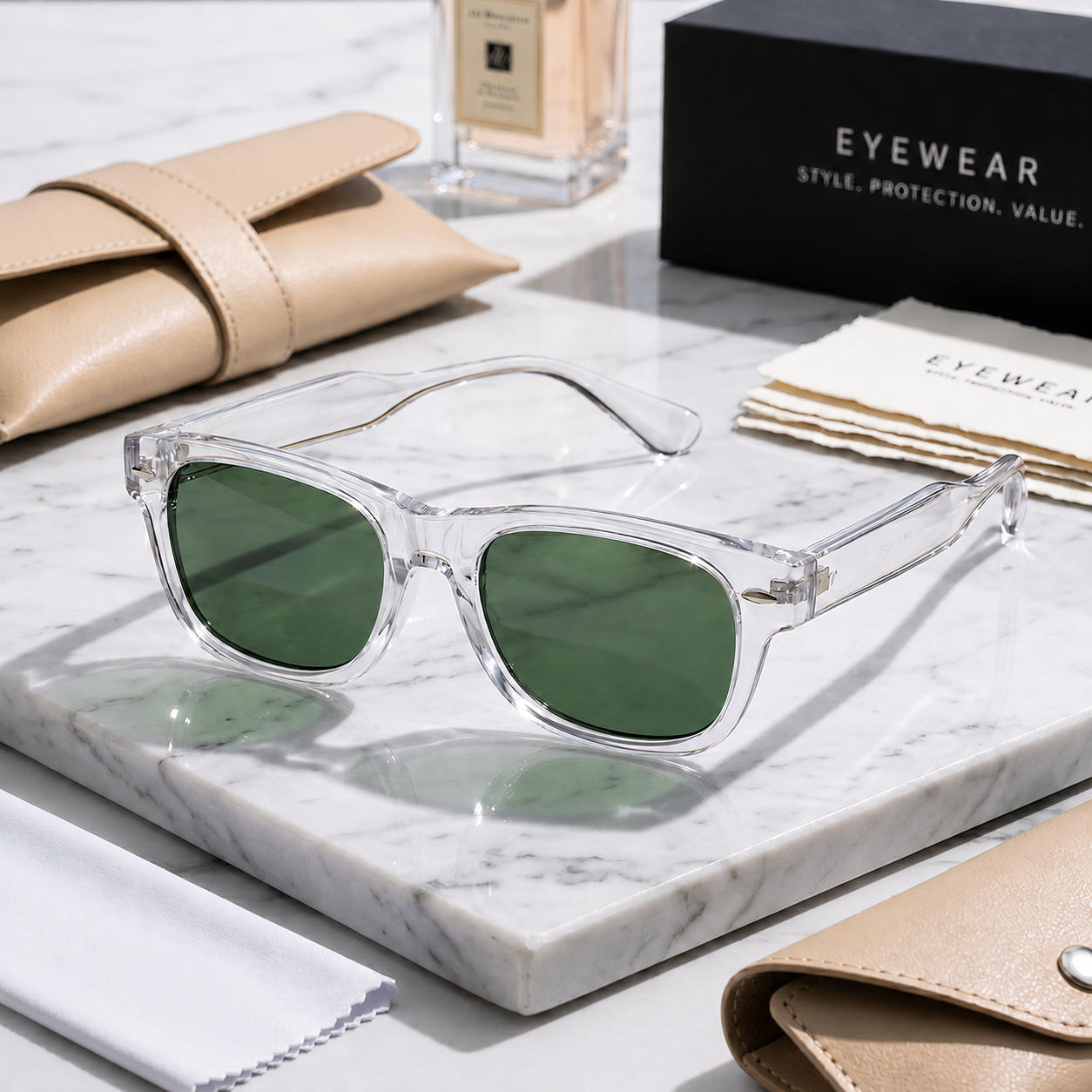 THE Atlas UV400 HD Glossy Clear  Sunglasses