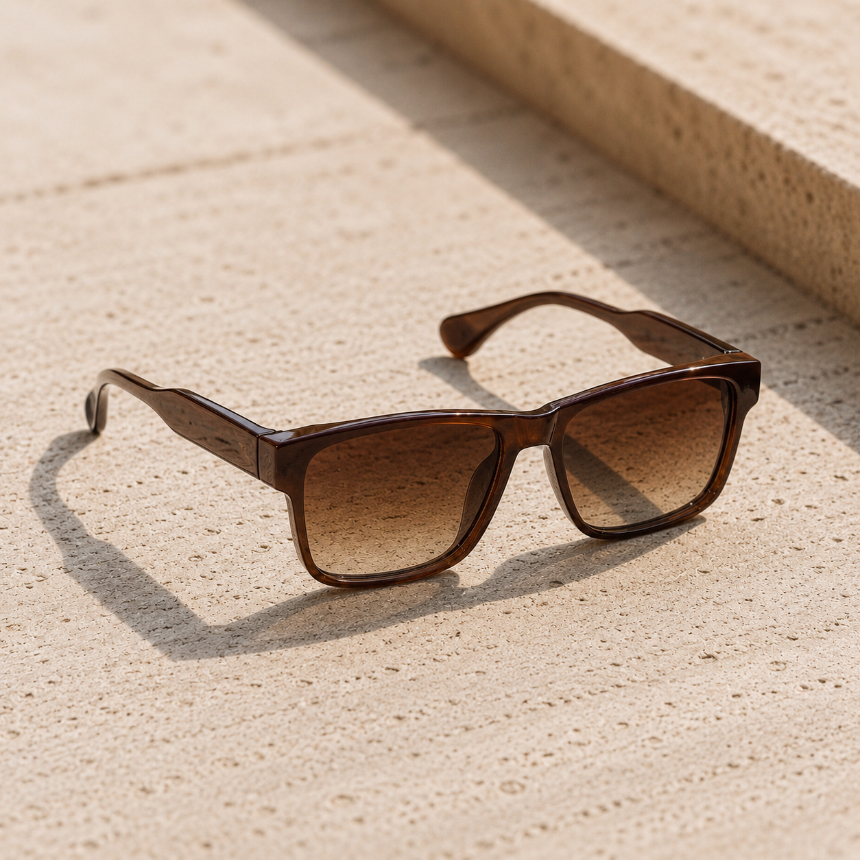 THE ECLIPSE Glossy Brown  UV400 HD Glossy Clear Sunglasses