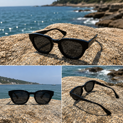 THE GALAXY Unisex UV400 Glossy Black HD Sunglasses