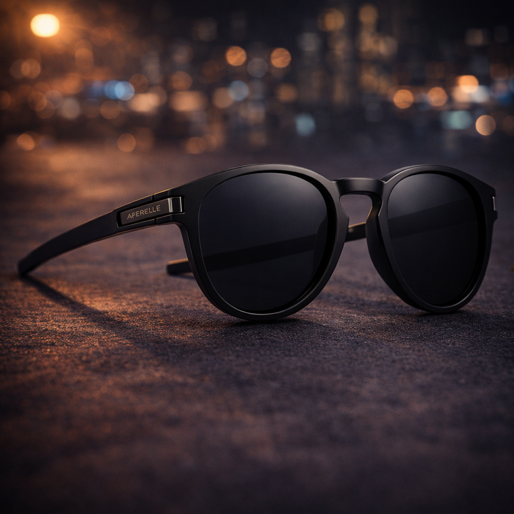 THE BOSS | Round Black V1 Polarized Sunglasses for Men and Women