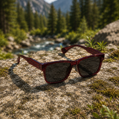 THE ECLIPSE Glossy Maroon  Unisex U400 HD Sunglasses